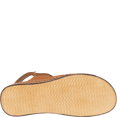 Sandały Syrena SST 995 rude - skórzane, na rzepy, koturn 4 cm