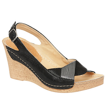 Skórzane sandały damskie Syrena SWB 530 czarne