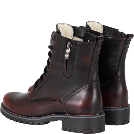 Modne botki damskie Syrena SST 4038 - czarno-bordowe