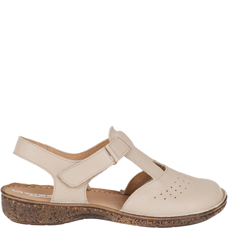 Sandały skórzane Syrena SH 128 ecru | Wygoda i styl