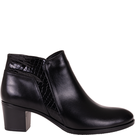 Komfortowe botki damskie Syrena SE 0403 - czarne, skóra