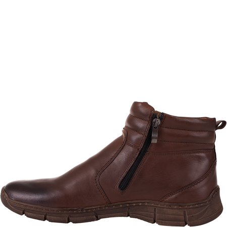 Trzewiki męskie Syrena SI 015A-468 brązowe - skóra naturalna, ocieplane, na zamek