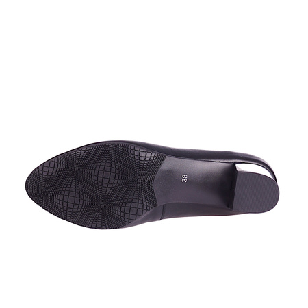 Czółenka damskie na obcasie skóra naturalna Syrena SE 7115 czarne