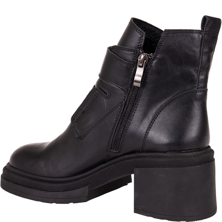 Botki damskie Syrena SLA 1160/1 czarne lico skóra naturalna