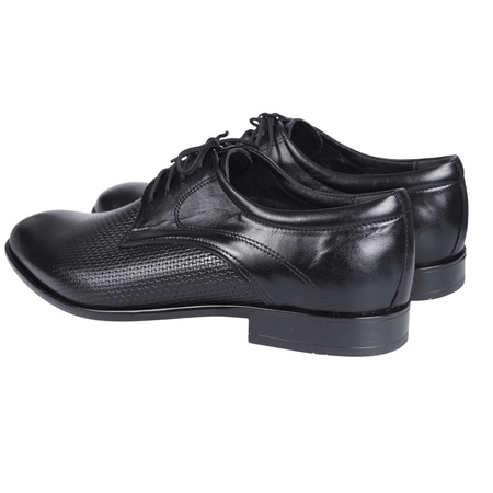 Półbuty męskie pantofle wizytowe skórzane marki Syrena SE 929 czarne