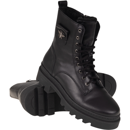 Botki damskie skórzane marki Syrena SR 1186 czarne