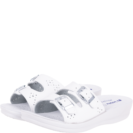 Białe klapki damskie Inblu VR00008B skórzana wkładka