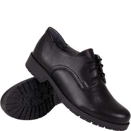 Skórzane półbuty Syrena SST 1753 czarne - klasyczna elegancja