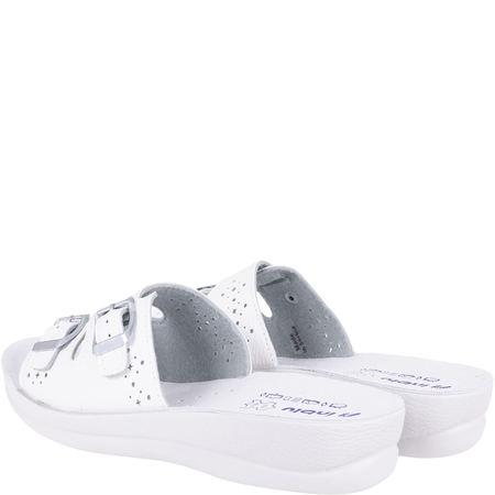 Białe klapki damskie Inblu VR00008B skórzana wkładka