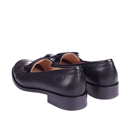 Mokasyny damskie skóra naturalna marki Syrena SE 053 P czarne