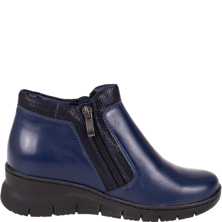 Granatowe botki Syrena SWB K-276 ze skóry naturalnej