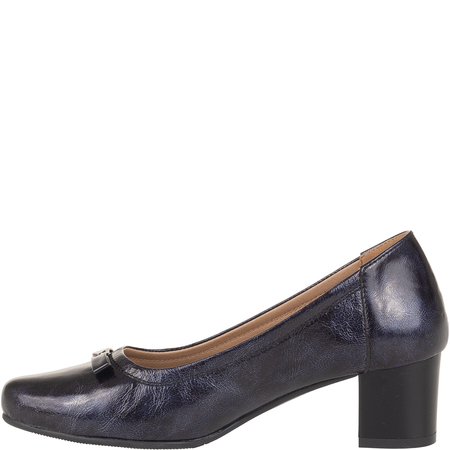 Czółenka na słupku Syrena SE P-293/A granatowe - skóra