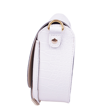 Miejska torebka damska mała listonoszka półokrągła biała