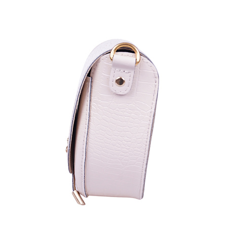 Miejska torebka damska mała listonoszka półokrągła beżowa