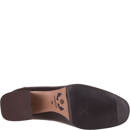 Czółenka damskie skórzane marki Syrena SGO 2096 brąz lakier