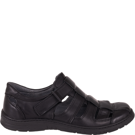 Sandały męskie Syrena SI 145A-459 czarne, skóra naturalna