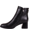 Czarne botki damskie skórzane na obcasie - Syrena SGO 1978