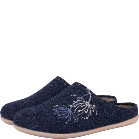 Kapcie damskie INBLU GF000030 szaro-niebieskie filcowe