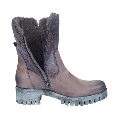 Botki damskie skórzane marki Syrena SBB 1003 brąz