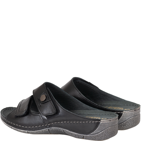 Klapki damskie eleganckie skórzane Syrena SWB 538 czarny-2