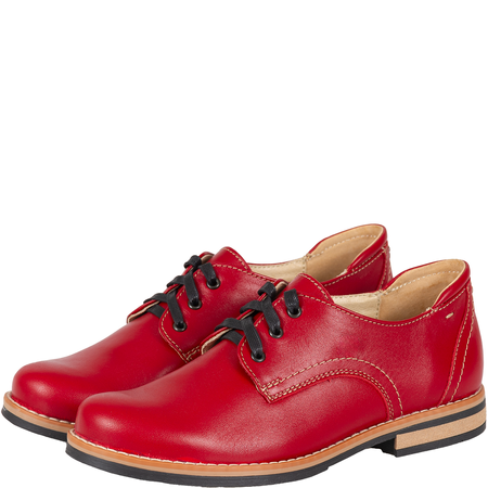 Półbuty skórzane Syrena SST 1753 czerwone - styl i komfort