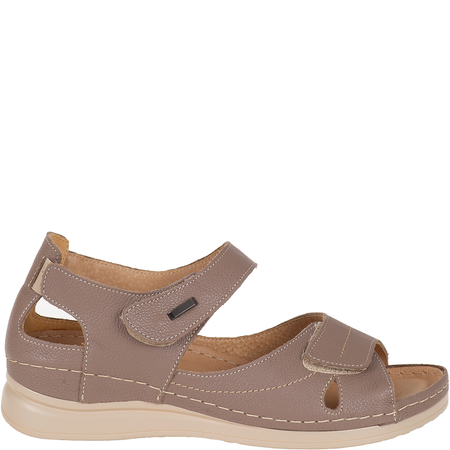 Skórzane sandały damskie na rzepy Syrena SH 139 khaki