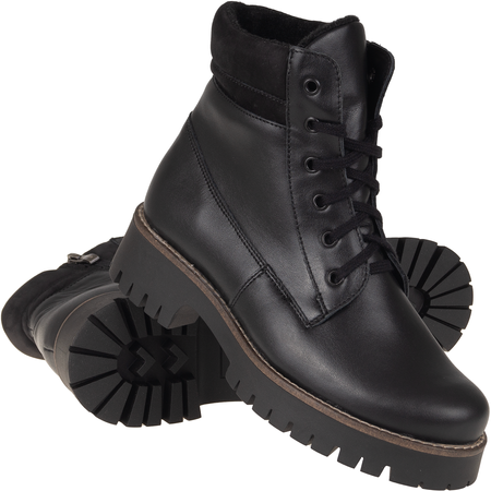 Botki damskie Syrena SST 4103 czarne - skóra naturalna