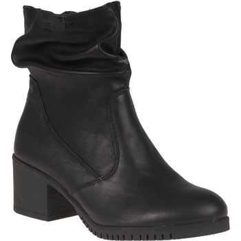 Czarne botki na obcasie Syrena SST 4106 - skóra naturalna