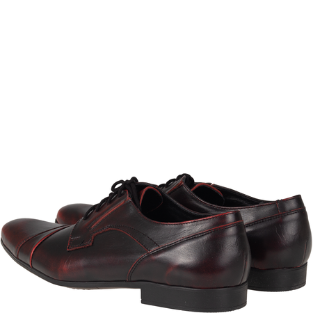 Półbuty męskie wizytowe skórzane Syrena SST 151 bordowe