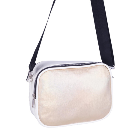 Torebka damska listonoszka marki Syrena SO 22003 biało złota