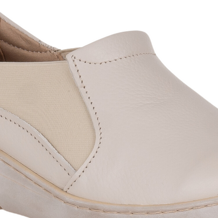 Komfortowe beżowe płaskie półbuty damskie Syrena SE 0567