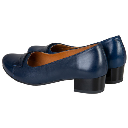 Czółenka skórzane damskie marki Syrena SWB 013 granatowe