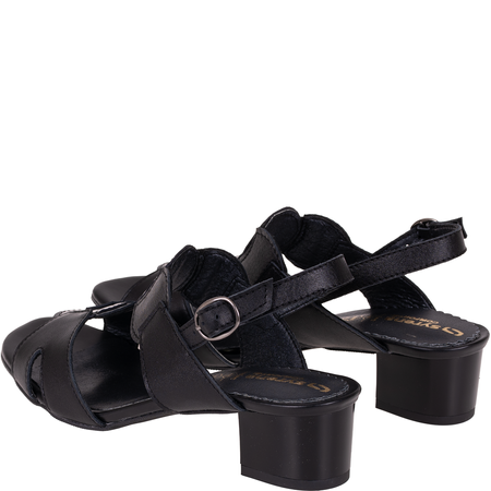 Sandały damskie Syrena SWB 564 czarne skórzane tęgość H