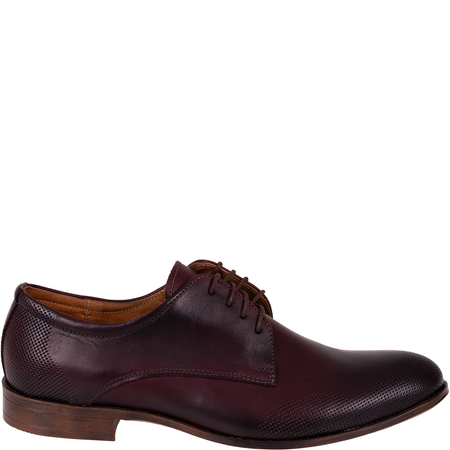 Skórzane półbuty męskie marki Syrena SI 329A-798 bordowe