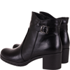 Czarne botki damskie skórzane na obcasie - Syrena SE 0632