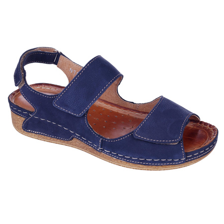 Sandały damskie skórzane SYRENA SBB 221168 GRANATOWE MARINE CODEX