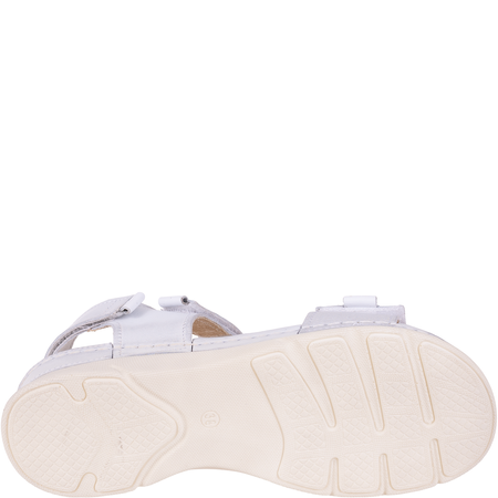 Sandały skórzane damskie marki Syrena SST 990 biało-srebrne