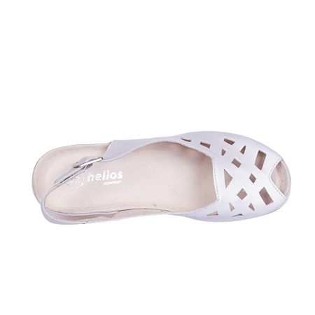Skórzane sandały damskie Helios 4027 srebrne