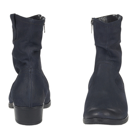 Granatowe botki damskie skórzane - Syrena SE B-136 nubuk