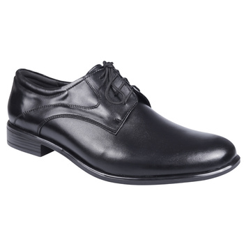 Półbuty męskie pantofle wizytowe skórzane marki Syrena  SE 911 czarne