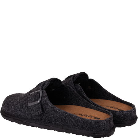 Kapcie męskie INBLU SI000024 szary filc skórzana wkładka