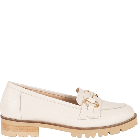 Mokasyny damskie Syrena SE P-299 beż groch, skóra naturalna