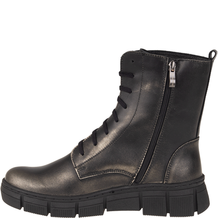 Skórzane trzewiki damskie Syrena SST 4090/DA czarno-złote