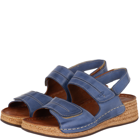 Sandały skórzane damskie marki Syrena SST 993 niebieskie