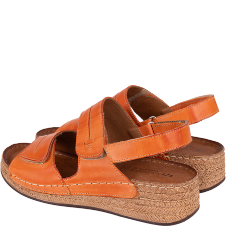 Sandały skórzane damskie marki Syrena SST 993 pomarańczowe