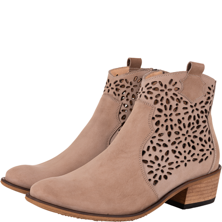 Syrena SPU B-124 - ażurowe kowbojki nubukowe damskie