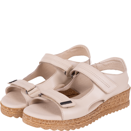 Syrena SWB 560 beżowe sandały damskie - skórzane, wygodne