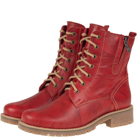 Eleganckie botki damskie czerwone Syrena SST 4038 - skóra