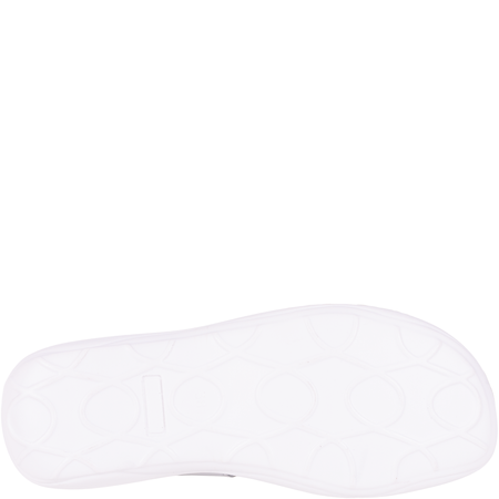 Skórzane klapki damskie marki Syrena SST 663 biało-srebrne