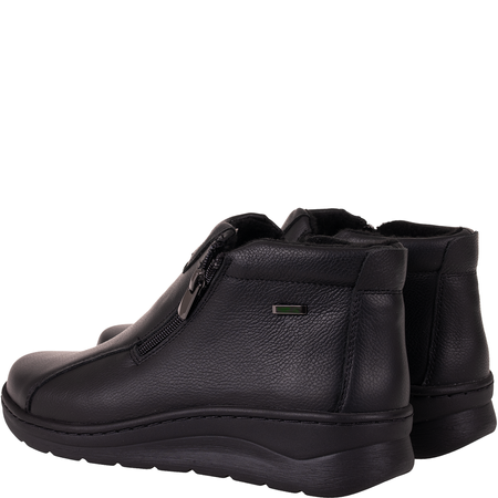 Botki damskie Syrena SH 786 czarne skórzane wygodne tęgość H+